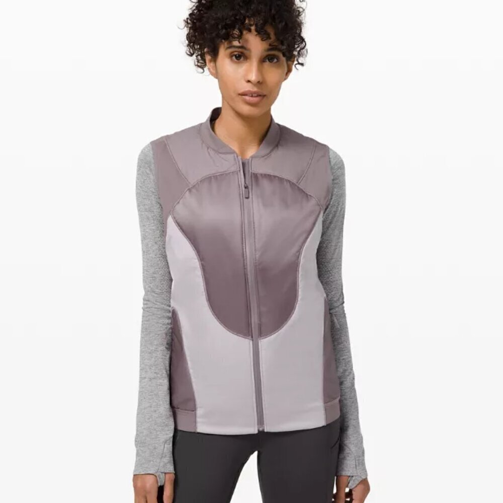 LULULEMON Polar Pace Run Purple Pink Silver Vest Size‎ 4 XS